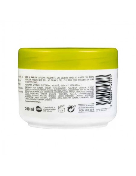 Nourishing body cream with olive oil