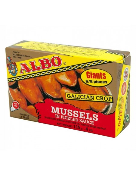 Albo Big Mussels in Pickled Sauce Giants Conservas Albo - 3