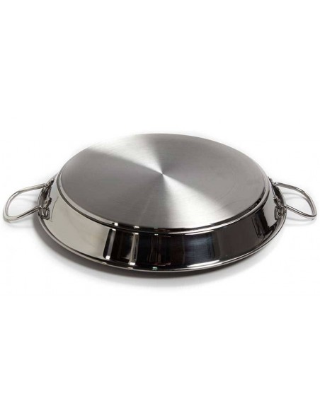 Stainless Steel Valencian Paella Pans 18/10 with Gold Handles