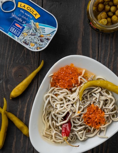 Ubago Surimi Baby Eels with Garlic 7oz
